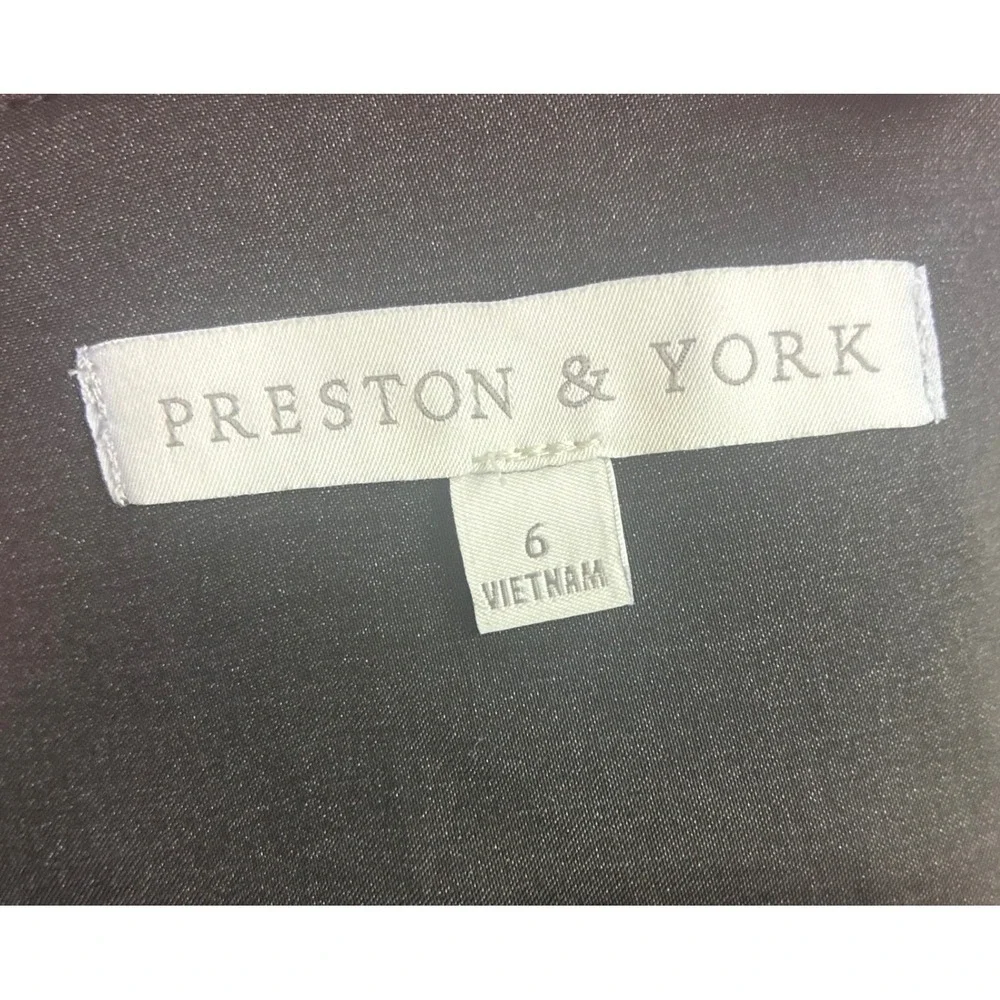 Preston & York A-Line Skirt Women 6 Black Bow Front‎ Pleated Midi Evening Formal